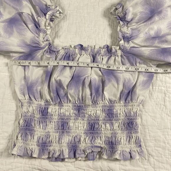 Levi’s Purple Floral Off the Shoulder Crop size Large - Picture 8 of 13